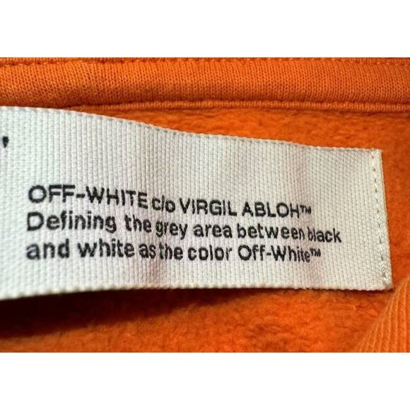 Off-White Virgil Abloh Orange Graphic Hoodie With Arrows & Logo Design - Picture 6 of 12